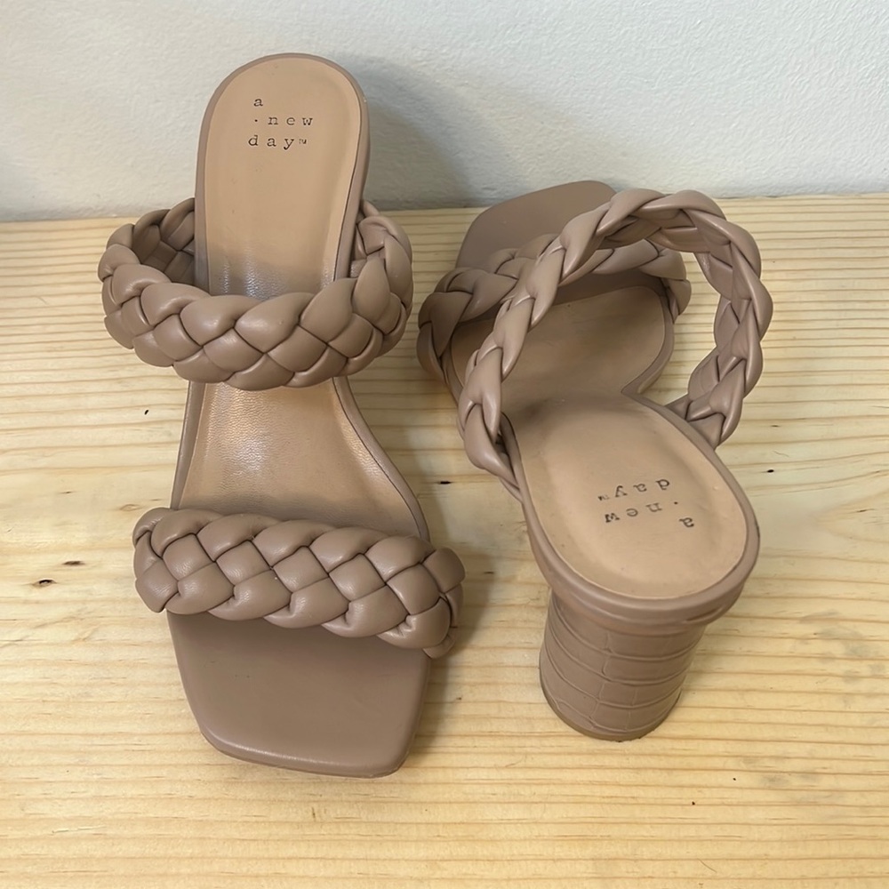 A New Day braided slip on heels